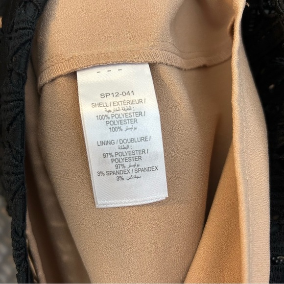 Self-Portrait Black Mesh/Tonal Lace Ruffle Long Sleeve Sheath Mini Dress Size 4 - Picture 16 of 16